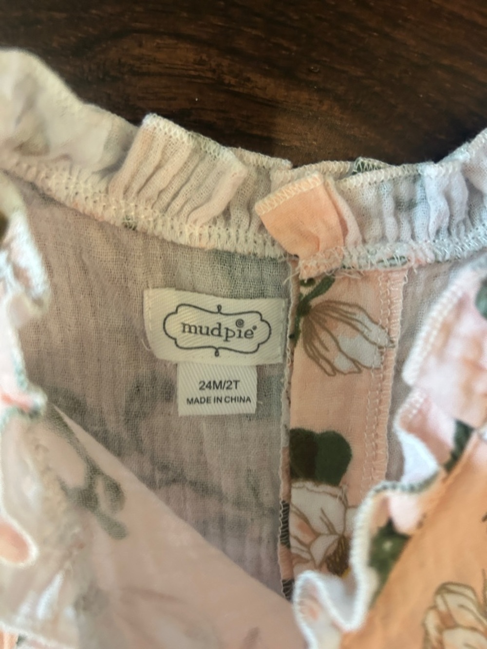 Mud Pie Peach Floral Ruffle Tiered Dress - Picture 2 of 3
